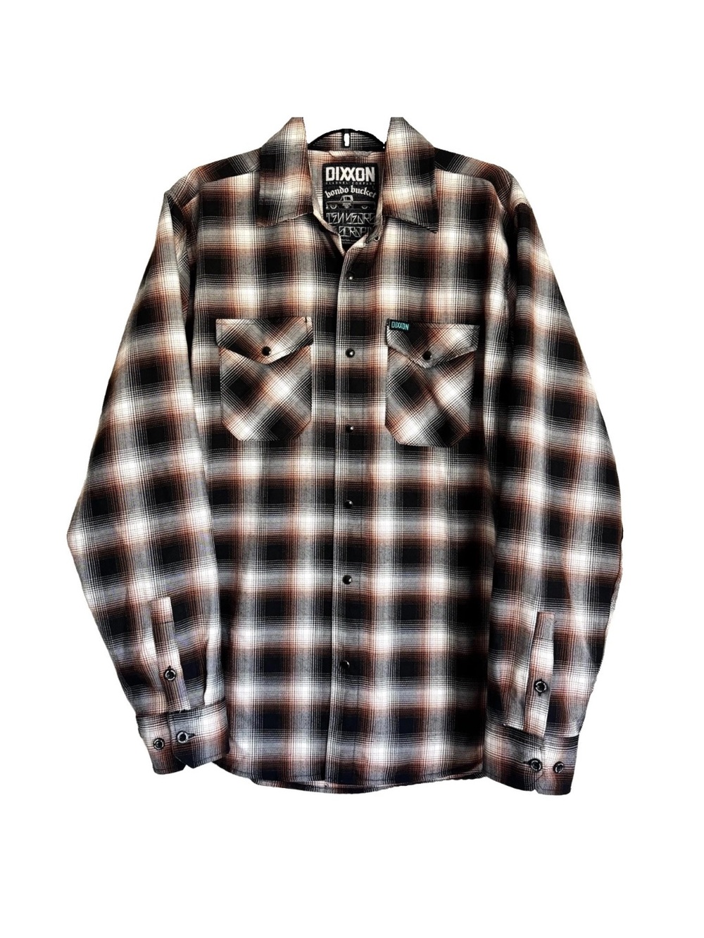 Dixxon Flannel Co Mens Shirt Bondo Bucket Flannel Large Brown Pearl Snap